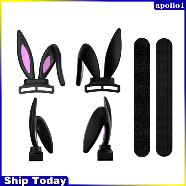 Phụ Kiện Trang Trí Tai Nghe Bằng Silicone Trọng Lượng Nhẹ Hình Tai Thỏ Dễ Thương