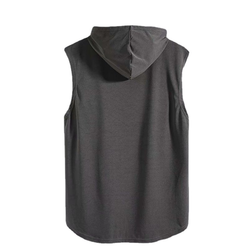 Áo Hoodie Sát Nách Phối Lưới Thoáng Khí Nhanh Khô Họa Tiết Cá Mập Thời Trang Mùa Hè 2023 Cho Nam