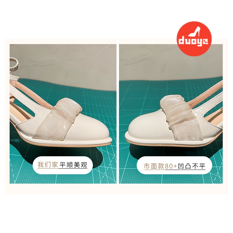 Duoya Factory~[Hàng Có Sẵn] Giày Sandal Thể Thao Gót Cao Dày Dặn Kiểu Nơ Bướm Bạc Dày Chống Mòn Chống Va Đập Phong Cách Mùa Hè Kiểu Mới 2022 Cho Nữ