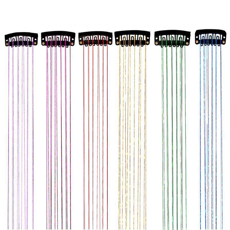 Set 12 Kẹp Tóc Lụa Màu Vàng Laser Lấp Lánh Nhiều Màu Sắc Dành Cho Nữ