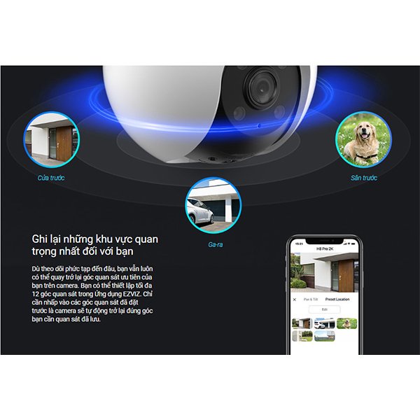 Camera Wi-fi EZVIZ H8 PRO 2K &3K, Quay Quét 360độ, Ghi Hình Màu Ban Đêm, Đàm Thoại 2 Chiều -Cam Kết Hàng Chính Hãng