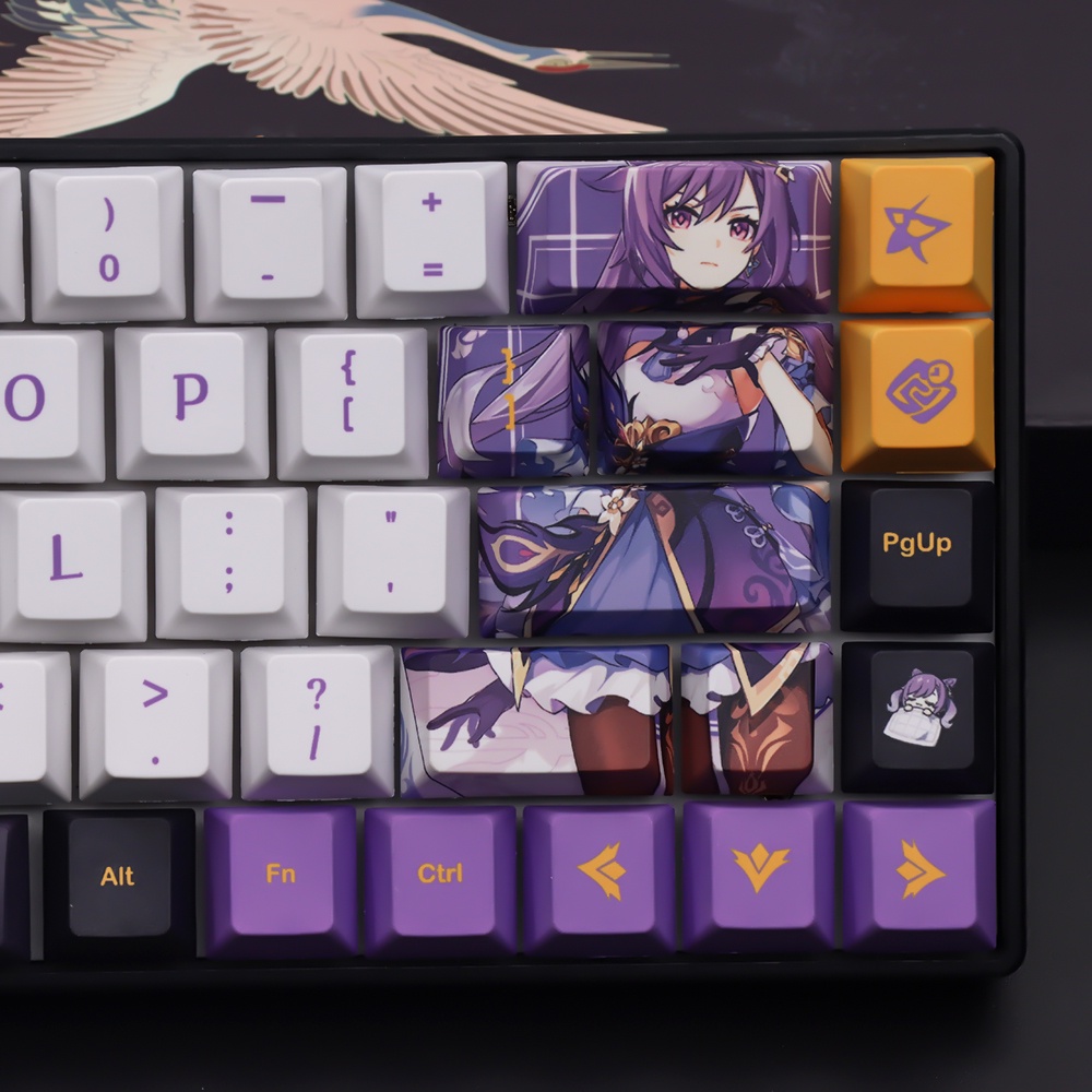 Genshin keqing Keycap Bàn Phím Cơ 139 Phím 104 / 61 / 68 / 87