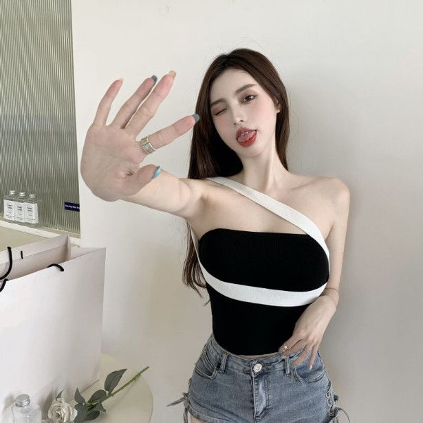 [F &amp; X] Áo Ống Ngắn Không Tay Dáng Ôm Thời Trang Mùa Hè Quyến Rũ Cho Nữ