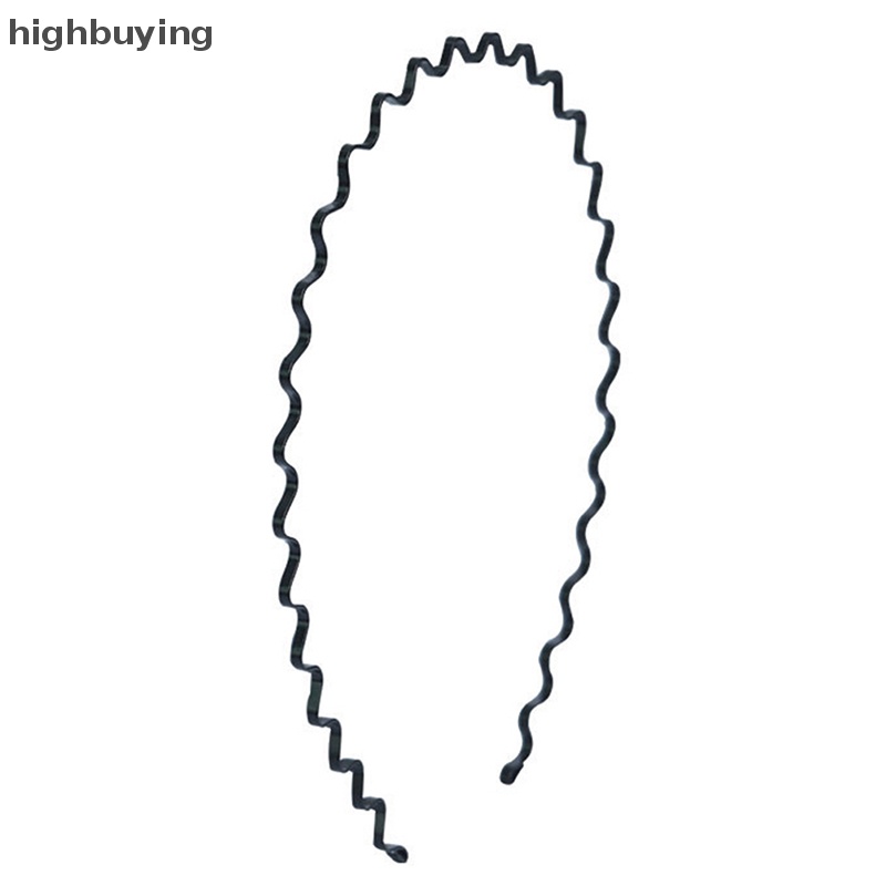 Băng Đô Xoắn Ốc Kim Loại Màu Đen Trơn Thời Trang Cho Nam Nữ