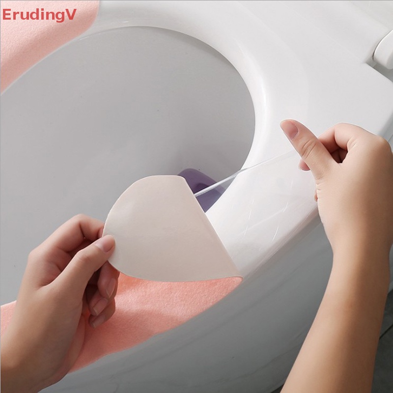 1 Cặp Miếng Lót Bồn Cầu Giữ Ấm Có Thể Giặt Tiện Lợi