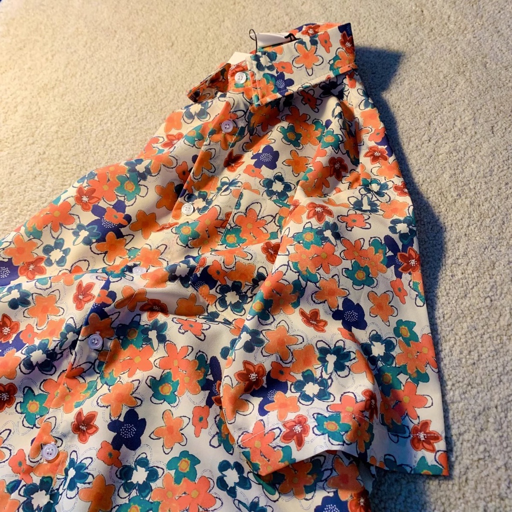 NRVP Áo Sơ Mi Nữ Ngắn Tay In Họa Tiết Độc Đáo Phong Cách Hàn Quốc Mới