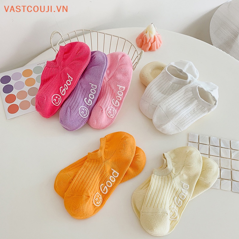 Vớ Cotton Mỏng Thoáng Khí In Chữ VASTJI Thời Trang Xuân Hè Cho Nữ