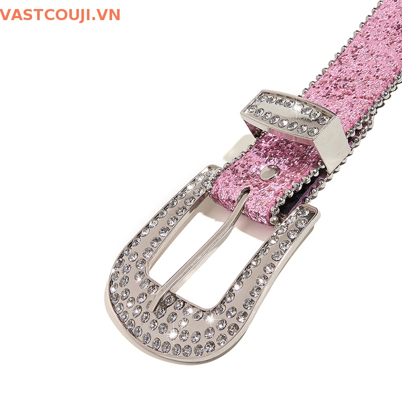 Thắt Lưng Da PU Đính Đá Lấp Lánh Kiểu Cao Bồi Phương Tây Y2K Thời Trang Cho Nam Và Nữ