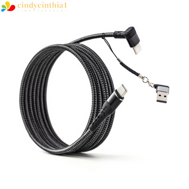 Cáp Dữ Liệu Cindy Type C Sang Type C Cho Máy Chơi Game Hơi Nước Đầu Bẻ Cong 4M (Kèm Đầu Chuyển USB-A)