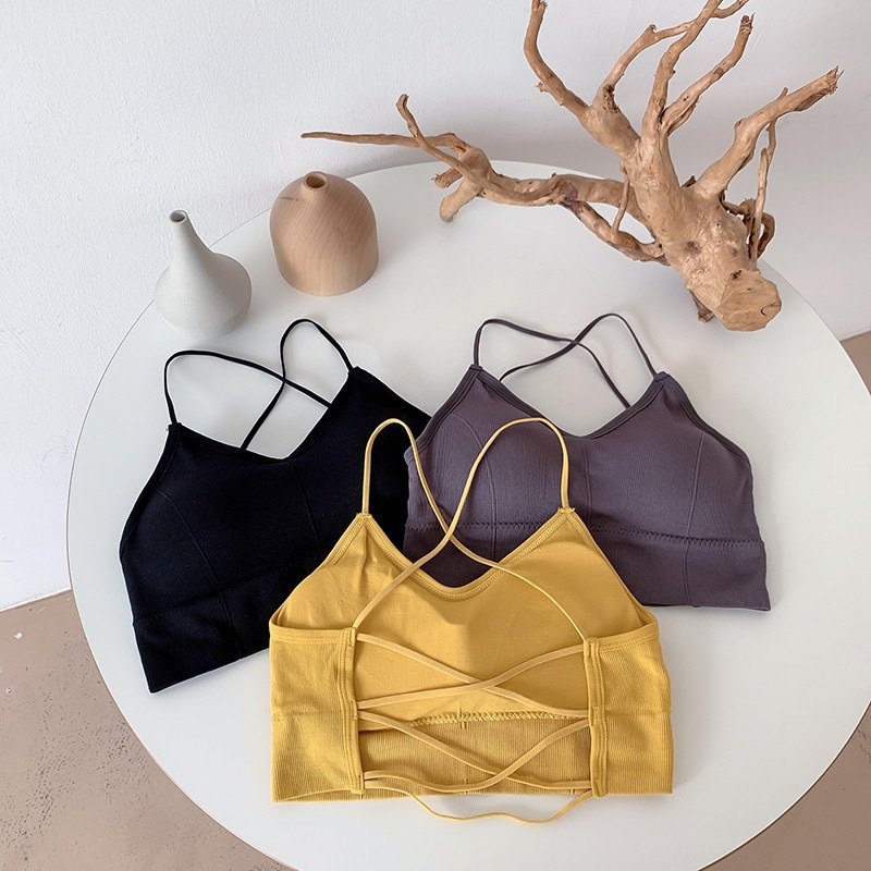 Áo Ngực Thể Thao Không Dây Đan Chéo Lưng Chống Chói Gợi Cảm Cho Nữ
