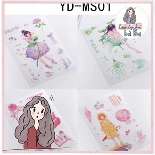 Set 4 stickers dễ thương