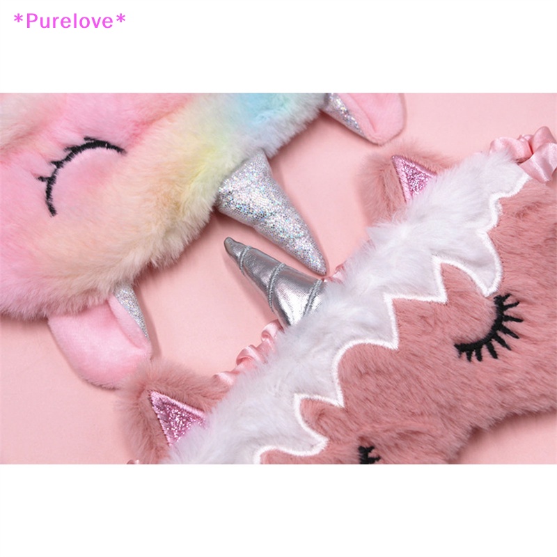 Bịt Mắt Ngủ Hình Kỳ Lân 3D Bằng Lông Nhung Dễ Thương Xinh Xắn