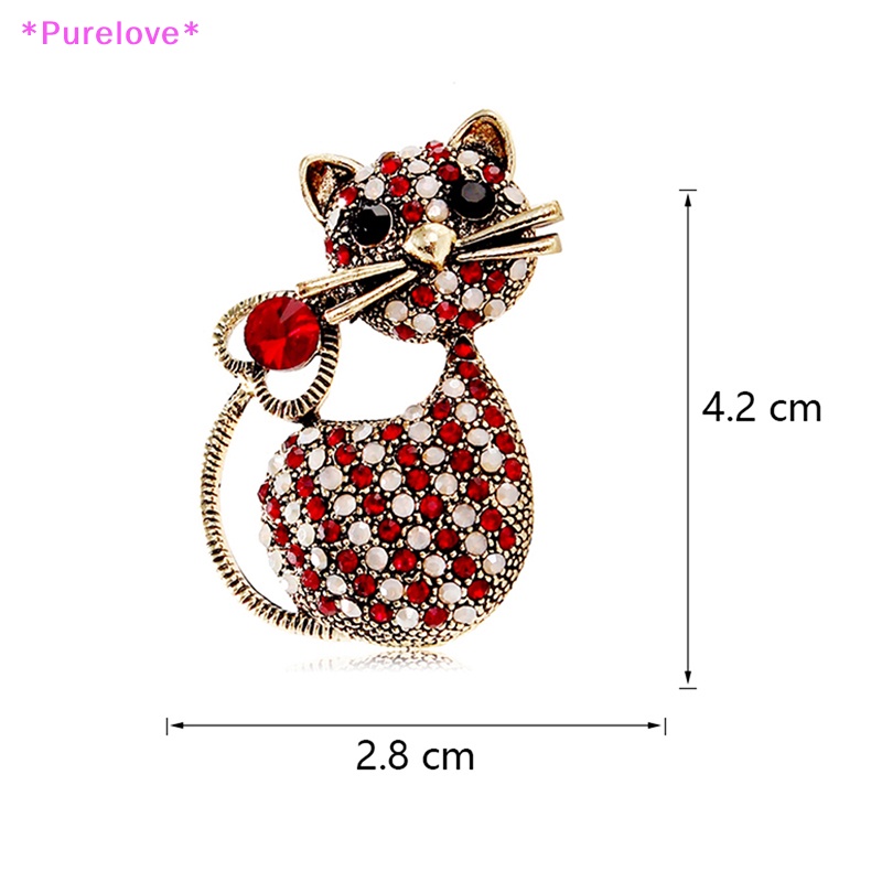 Ghim Cài Áo Hình Chú Mèo Đính Đá Đáng Yêu Thời Trang Cho Nữ Mới