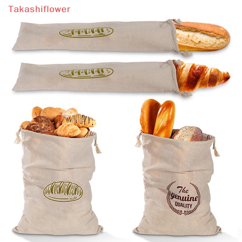 1 Túi Dây Rút Vải Lanh Đựng Bánh Mì Tái Sử Dụng Tiện Lợi