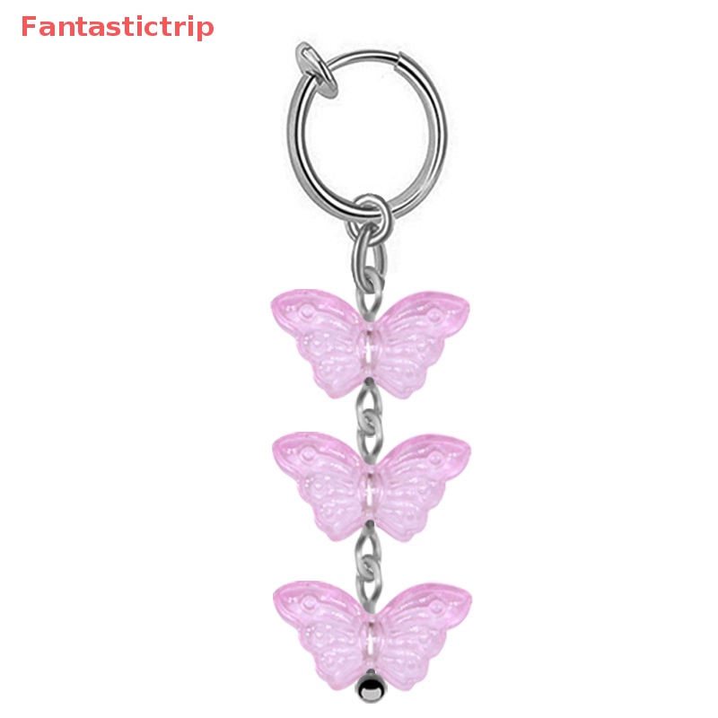 [Fantastictrip] Khuyên Rốn Dạng Kẹp Tua Rua Hình Bướm Thời Trang Mới Cho Nữ