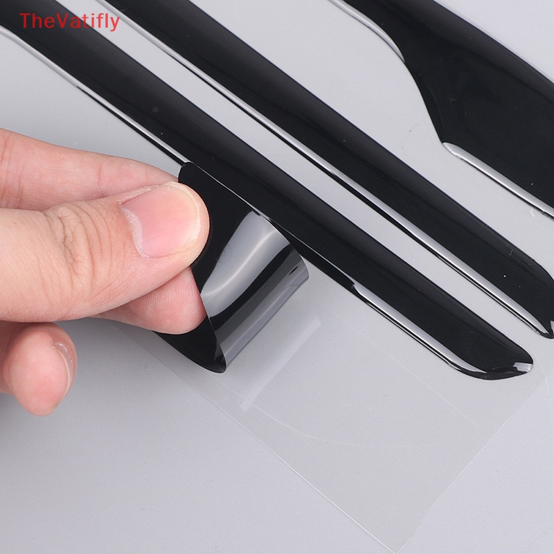 Bộ Miếng Dán Bảo Vệ Tay Cầm Cửa Xe Hơi Model 3 / Y Màu Dạ Quang