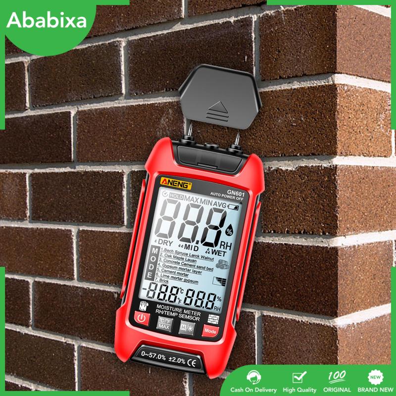 Máy Đo Độ Ẩm / Nhiệt Độ Kỹ Thuật Số Gn601 Màn Hình LCD Chuyên Dụng Cho Sàn Gỗ Cứng