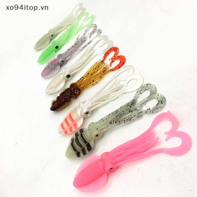 Xoitop Mồi Giả Nhử Cá Hình Bạch Tuộc 18cm Dạ Quang Mềm Mại