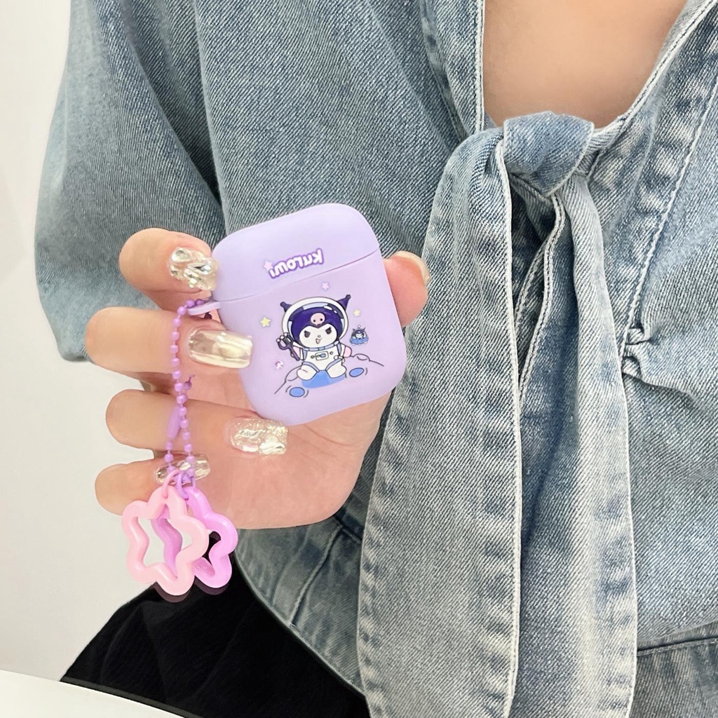 Vỏ Bảo Vệ Hộp Sạc Tai Nghe AirPods 1 2 3 Pro2 2022 Bluetooth Không Dây Chất Liệu Silicon Tpu Mềm Chống Trầy Xước Hình Phi Hành Gia Kuromi Hoạt Hình Dễ Thương