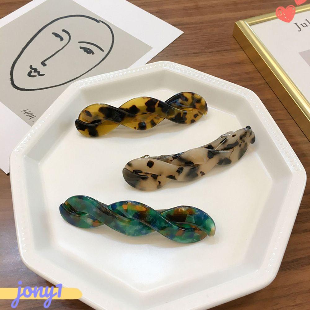 Kẹp Tóc Dạng Xoắn Họa Tiết Da Báo Phong Cách Vintage