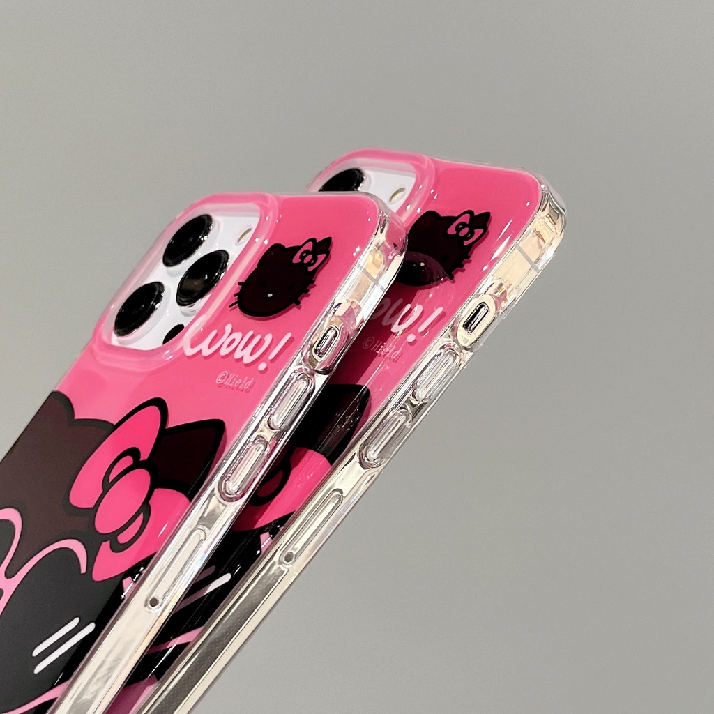 Ốp Điện Thoại IMD Hai Mặt Chống Sốc Hình Mèo Đeo Kính Râm Màu Đỏ Cho IPhone 14 13 12 11 Pro Max