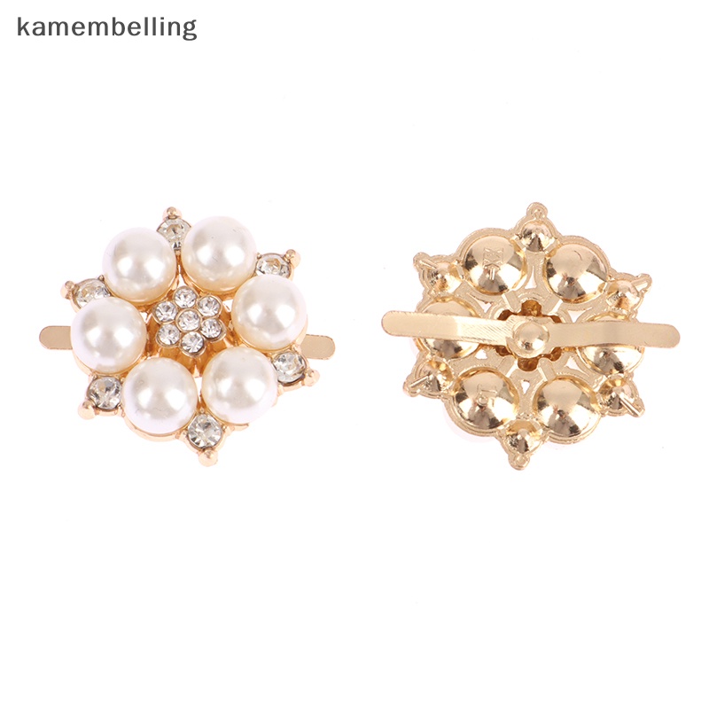 Kamembelling 1 Phụ Kiện Khóa Kẹp Giày Cao Gót Đính Đá Ngọc Trai Cho Nữ