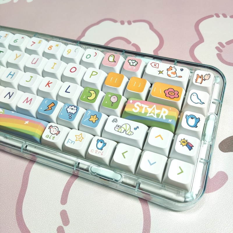Đảng Động Vật Keycaps XDA Profile Hoạt Hình PBT Dye Sub Bàn Phím Cơ Keycap