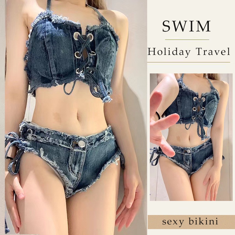 Bộ Đồ Bơi Bikini Hai Mảnh Phong Cách Âu Mỹ Quyến Rũ Dành Cho Nữ