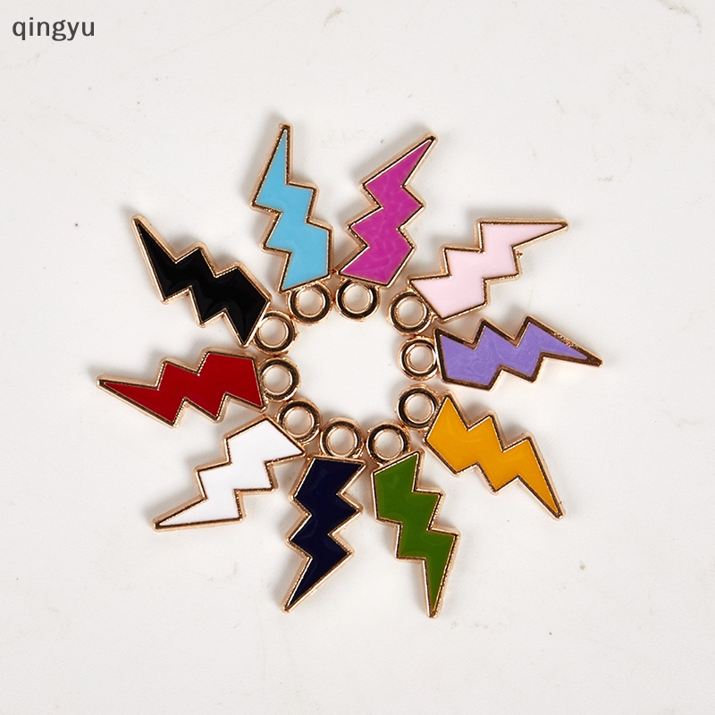 Set 10 Hạt Xỏ Lỗ Hình Tia Chớp Tráng Men Dùng Để Làm Trang Sức DIY