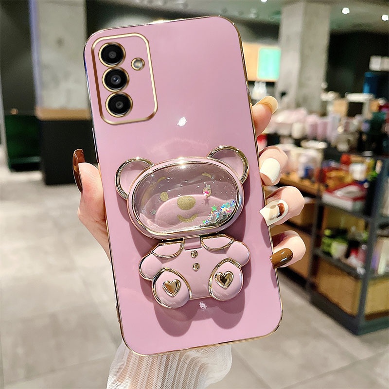 Ốp Điện Thoại Silicon TPU Mạ Điện Hình Gấu Cho Samsung Galaxy M52 M62 M42 M32 M22 M53 F23 F22 A42 4G 5G