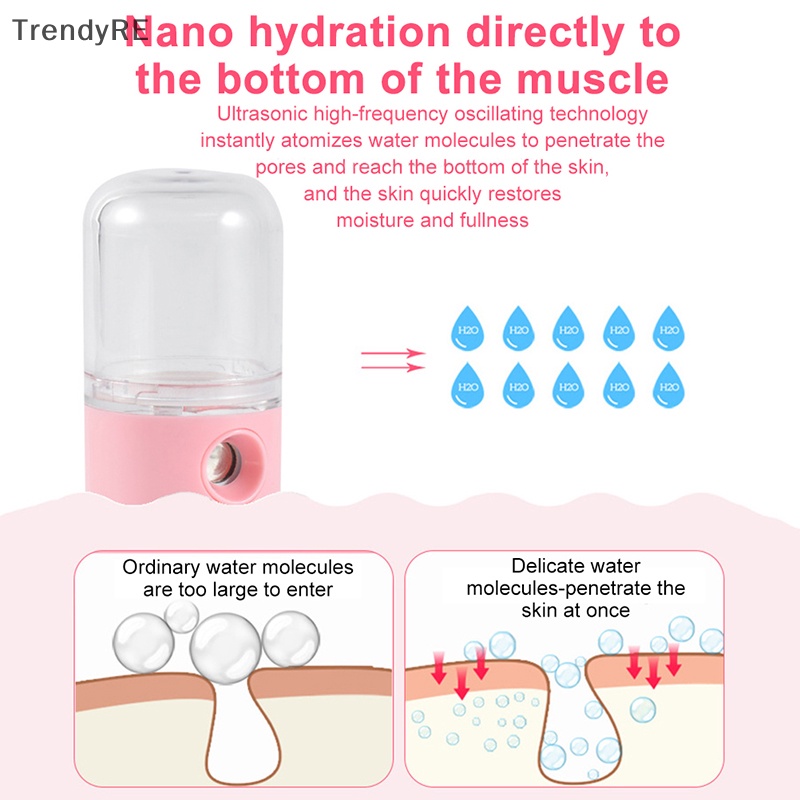 Máy Phun Sương Tạo Độ Ẩm Không Khí Bằng Sóng Siêu Âm Có Thể Sạc Lại Qua Cổng USB