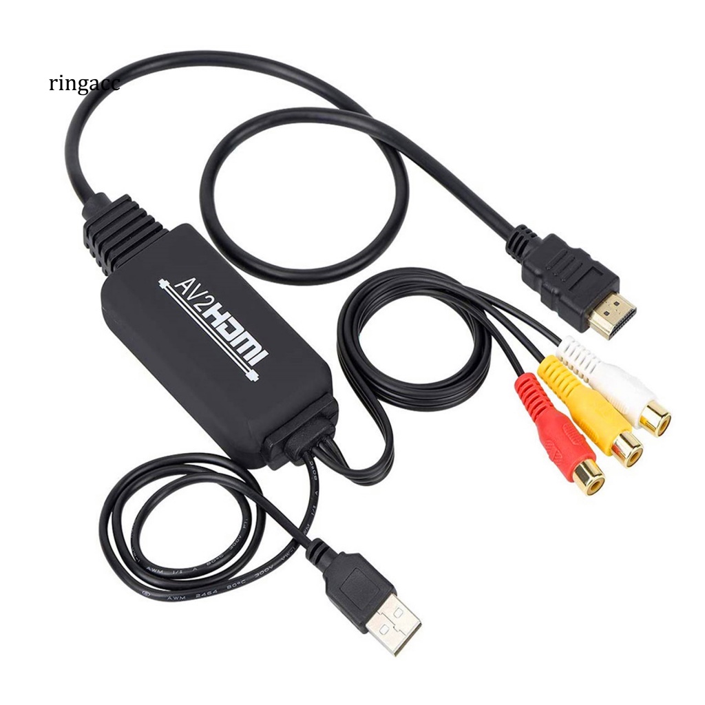 Bộ Chuyển Đổi Âm Thanh / Video ABS 3 RCA Sang HDMI 1080P Chất Lượng Cao