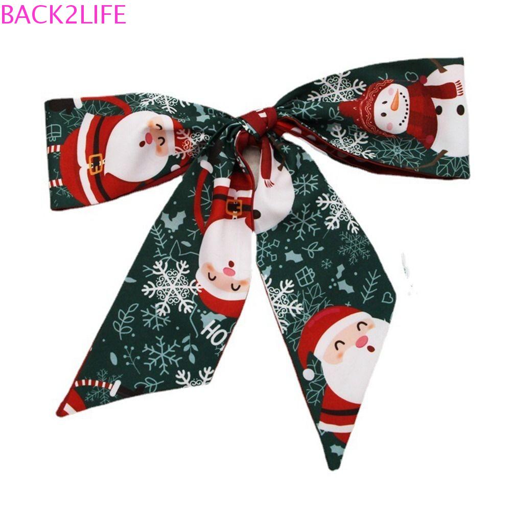 Khăn Quàng Cổ Thắt Nơ In Họa Tiết Giáng Sinh / Năm Mới Phong Cách Hàn Quốc Cổ Điển Dành Cho Bạn Nữ 2life