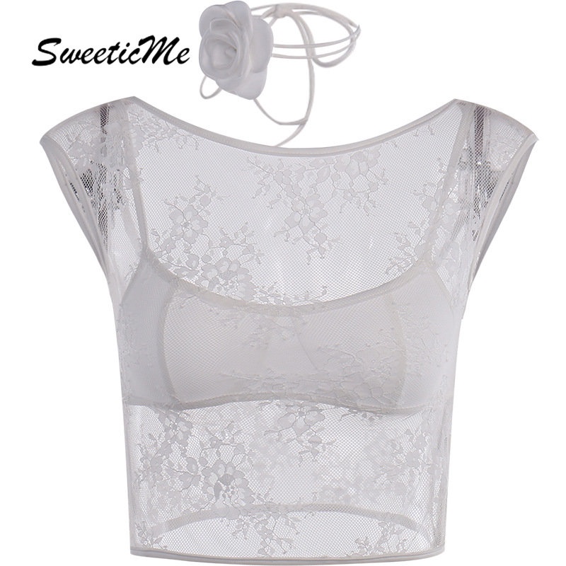 Áo Thun Tay Ngắn Cổ Tròn Hở Lưng Màu Trơn Họa Tiết Hoa Thời Trang 2023 Dành Cho Bạn Nữ