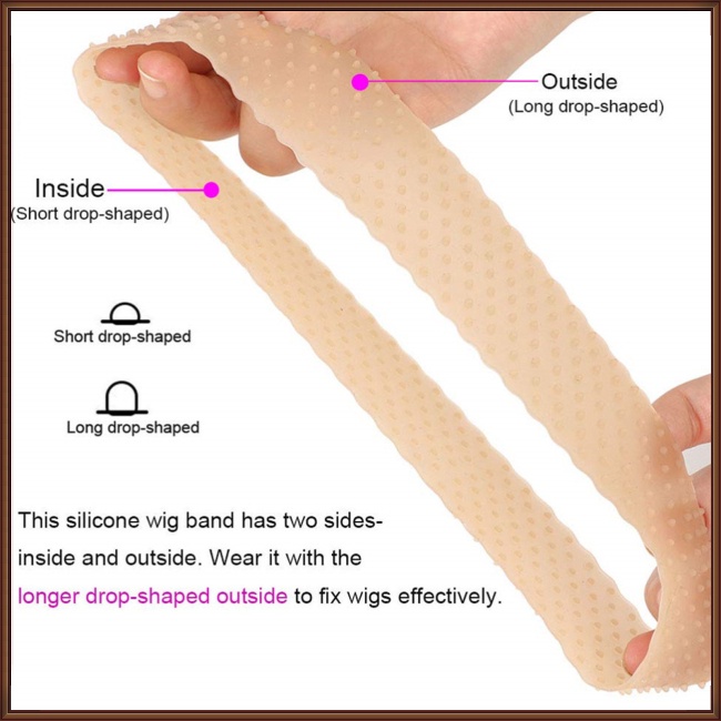 Băng Đô Đội Tóc Giả Bằng Silicone Chống Trượt Chống Đổ Mồ Hôi Tái Sử Dụng Linh Hoạt