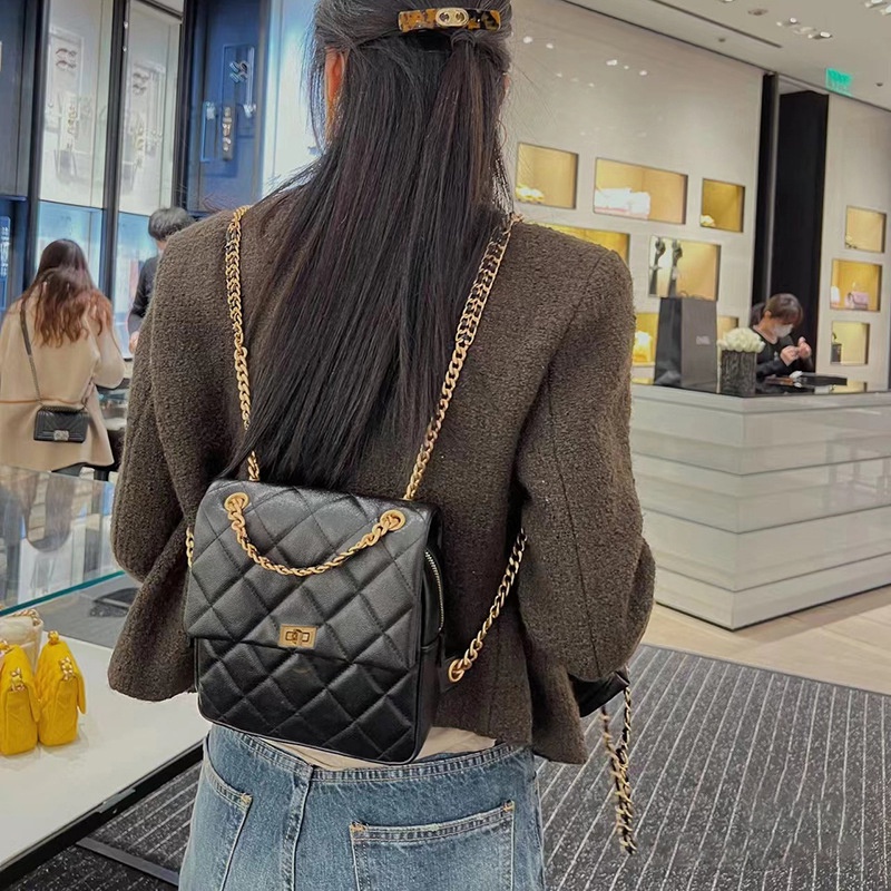 Ielgy Ba Lô Hình Thoi Nhỏ Đa Chức Năng Có Dây Xích Thời Trang Cao Cấp Cho Nữ