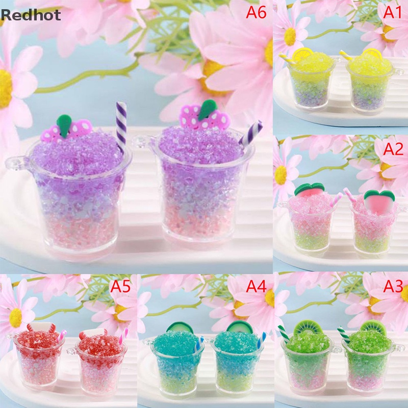 < Redhot > Mặt Dây Chuyền Hình Bát Smoothie 3D Mini Bằng Nhựa Resin Phát Sáng Có Móc Khóa