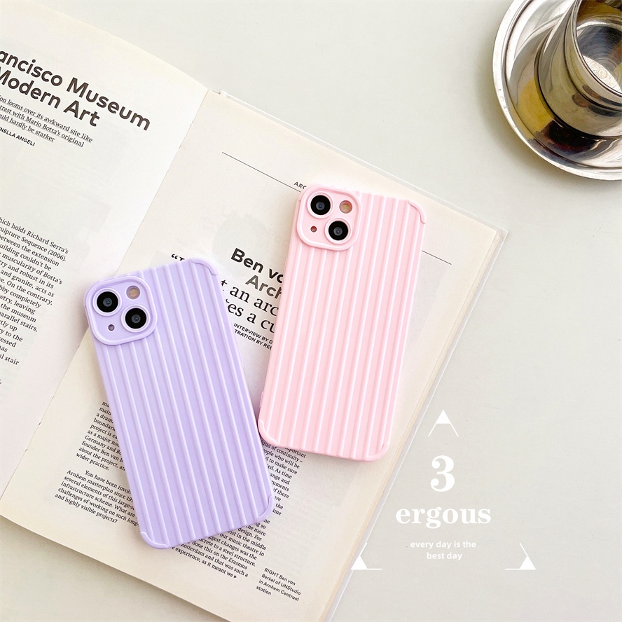 Ốp Điện Thoại Mềm Vân Vali Màu Kẹo Dễ Thương Cho iPhone 14 13 12 11 Pro Max SE2020 X XR Xs Max 7 8 Plus