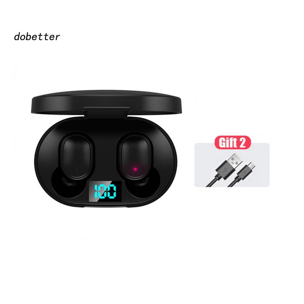 1 Bộ Tai Nghe Bluetooth 5.0 Không Dây E6S Có Màn Hình LED Chống Nước IPX4 Và Phụ Kiện