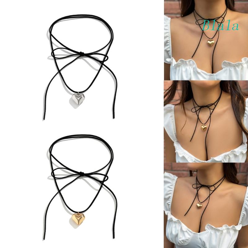 Vòng Cổ Choker Mặt Trái Tim Có Thể Điều Chỉnh Kích Cỡ