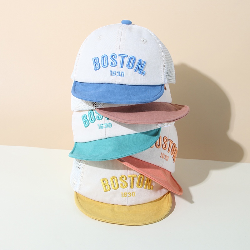 Mũ Lưỡi Trai Phối Lưới Thêu Chữ Thời Trang Cho Bé