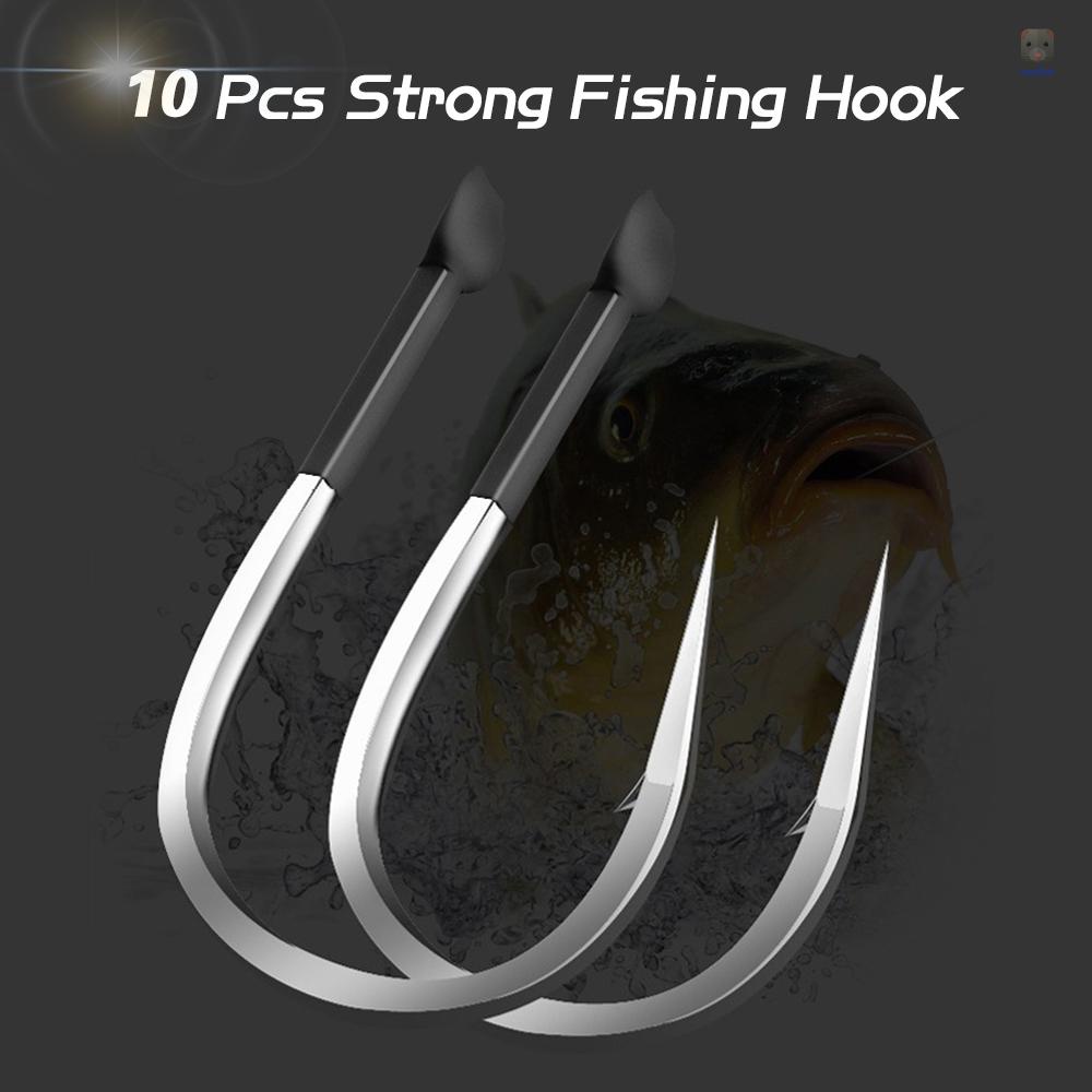 Set 10 / 4 / 10 / 4 Món Chuyên Dụng Chất Lượng# / 8# / 12# / 14# / 16# Lưỡi Câu Cá Bằng Thép Carbon Dày Dặn Thân Cao Su