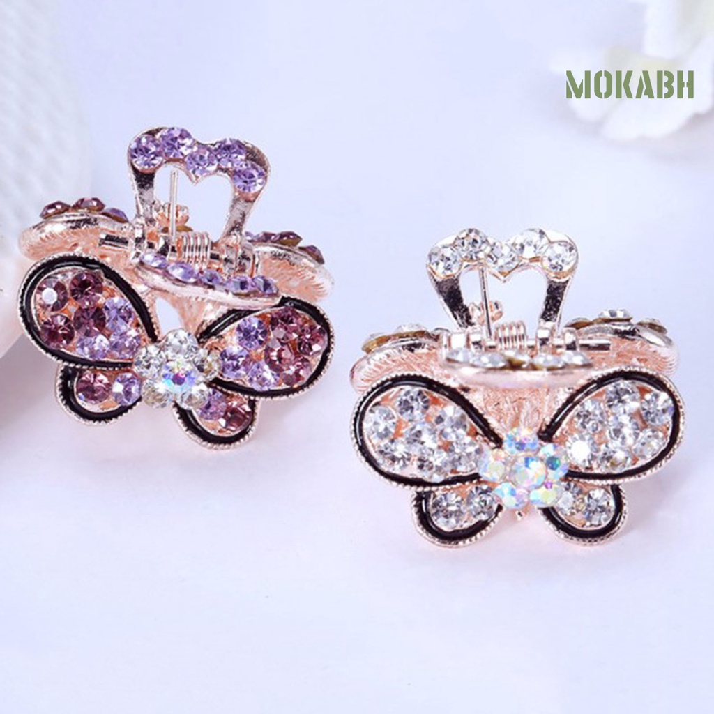 Kẹp Tóc Hình Hoa / Bướm Đính Đá Lấp Lánh Thời Trang Cho Bé