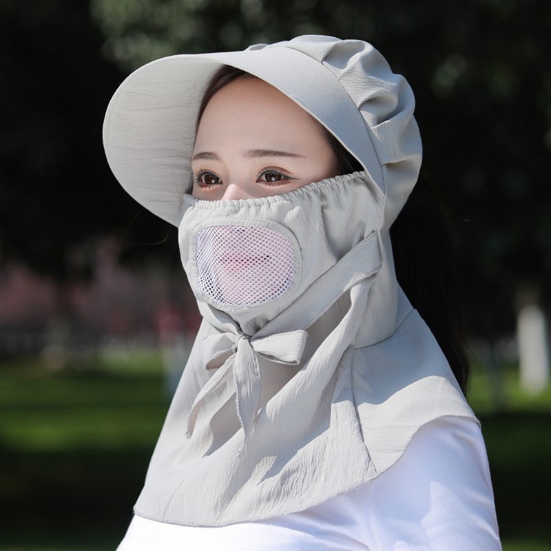 Ygt Mũ Chống Nắng Mùa Hè Thoáng Khí Kèm Khăn Che Mặt Và Cổ Cho Nữ