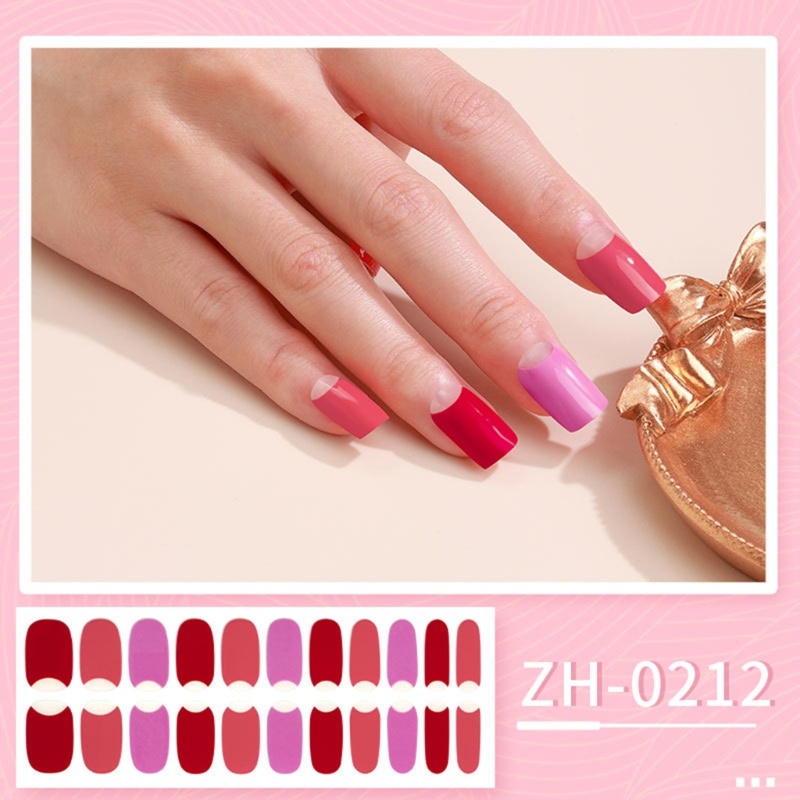 Pepa 22 finger full wrap stickers nail strips self-adhesive gel nail strips art decals with nail file for women