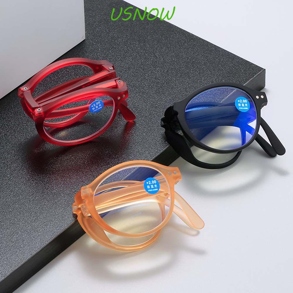 Kính Đọc Sách Chống Ánh Sáng Xanh + 1.0 ~ + 4.0 Hình Tròn Có Thể Gập Lại