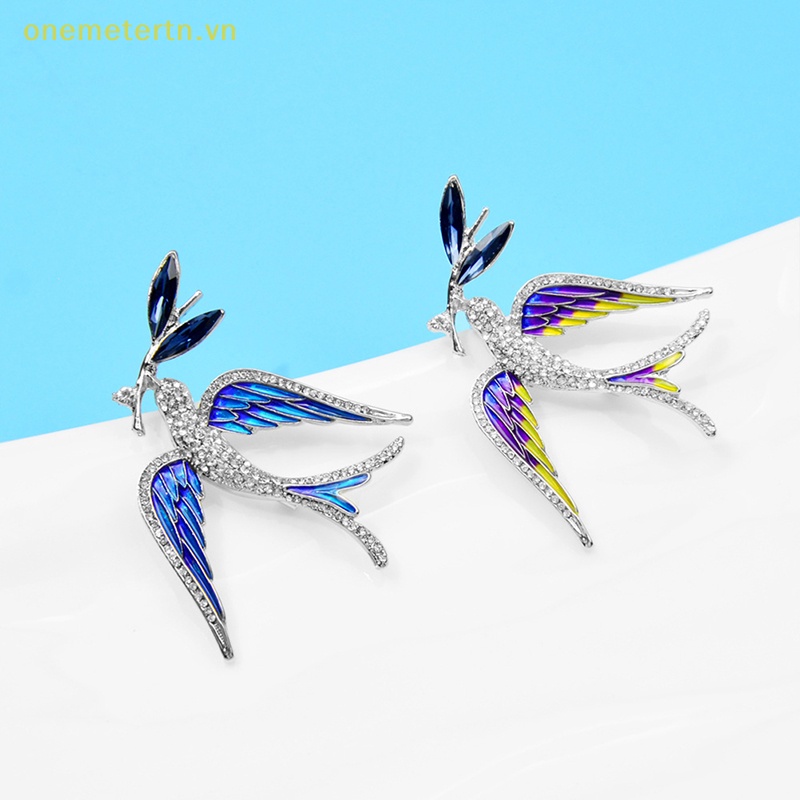 Ghim Cài Áo Hình Chim Én Bay Đính Đá Thời Trang Cho Nữ