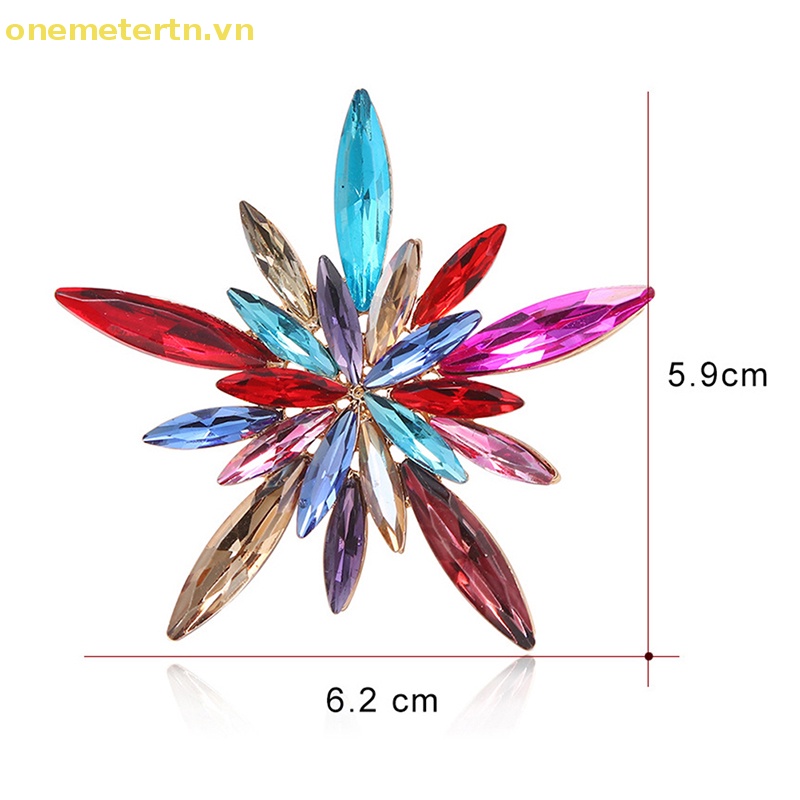 Ghim Cài Áo Hình Bông Tuyết Đính Đá Nhiều Màu Sắc Thời Trang Dành Cho Nữ