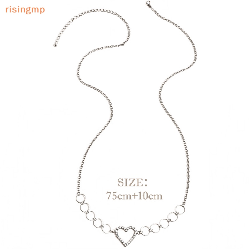 Thắt Lưng Dây Xích Hình Trái Tim Đính Đá Thời Trang Cho Nữ