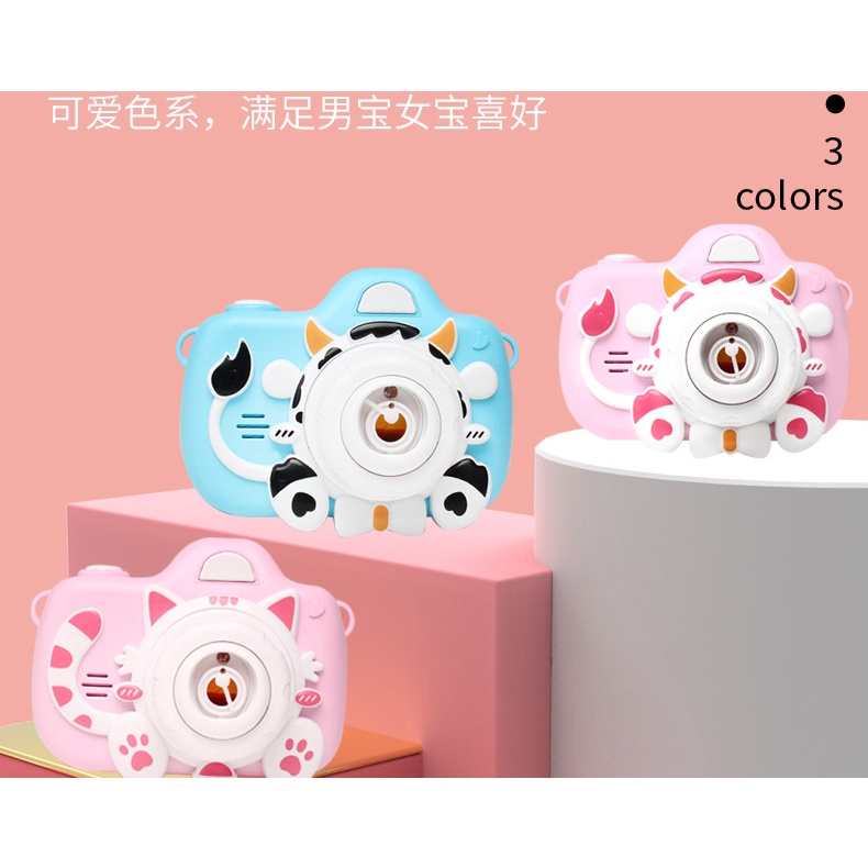 Đồ Chơi Máy Ảnh Thổi Bong Bóng Tự Động Có Đèn Và Nhạc Vui Nhộn Cho Bé